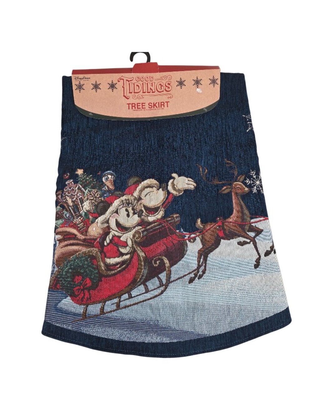 Disney Parks Good Tidings Mickey & Minnie Christmas Tree Skirt 48" Diameter Blue